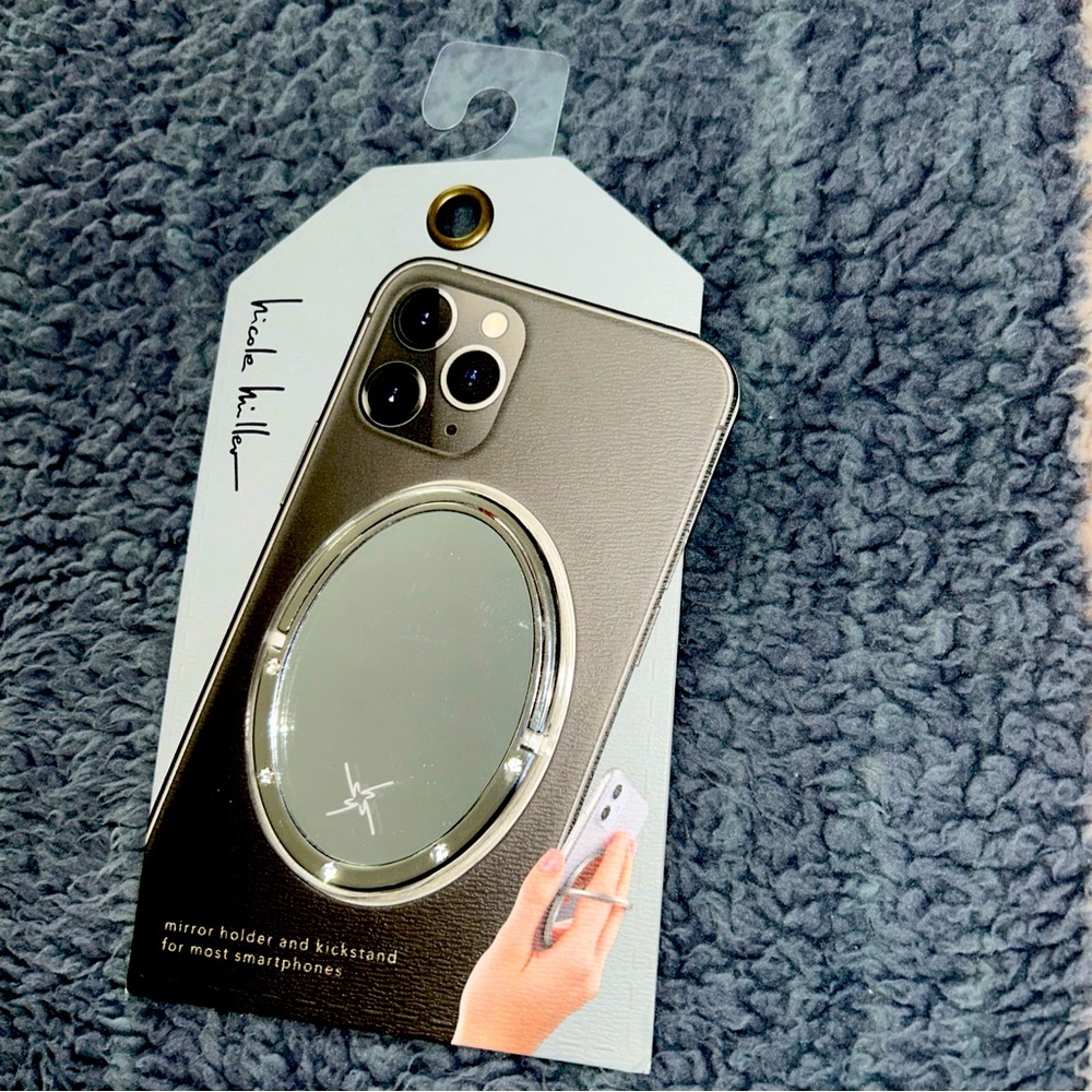 Nicole Miller Mirror Holder & Kickstand with stones for most smartphones